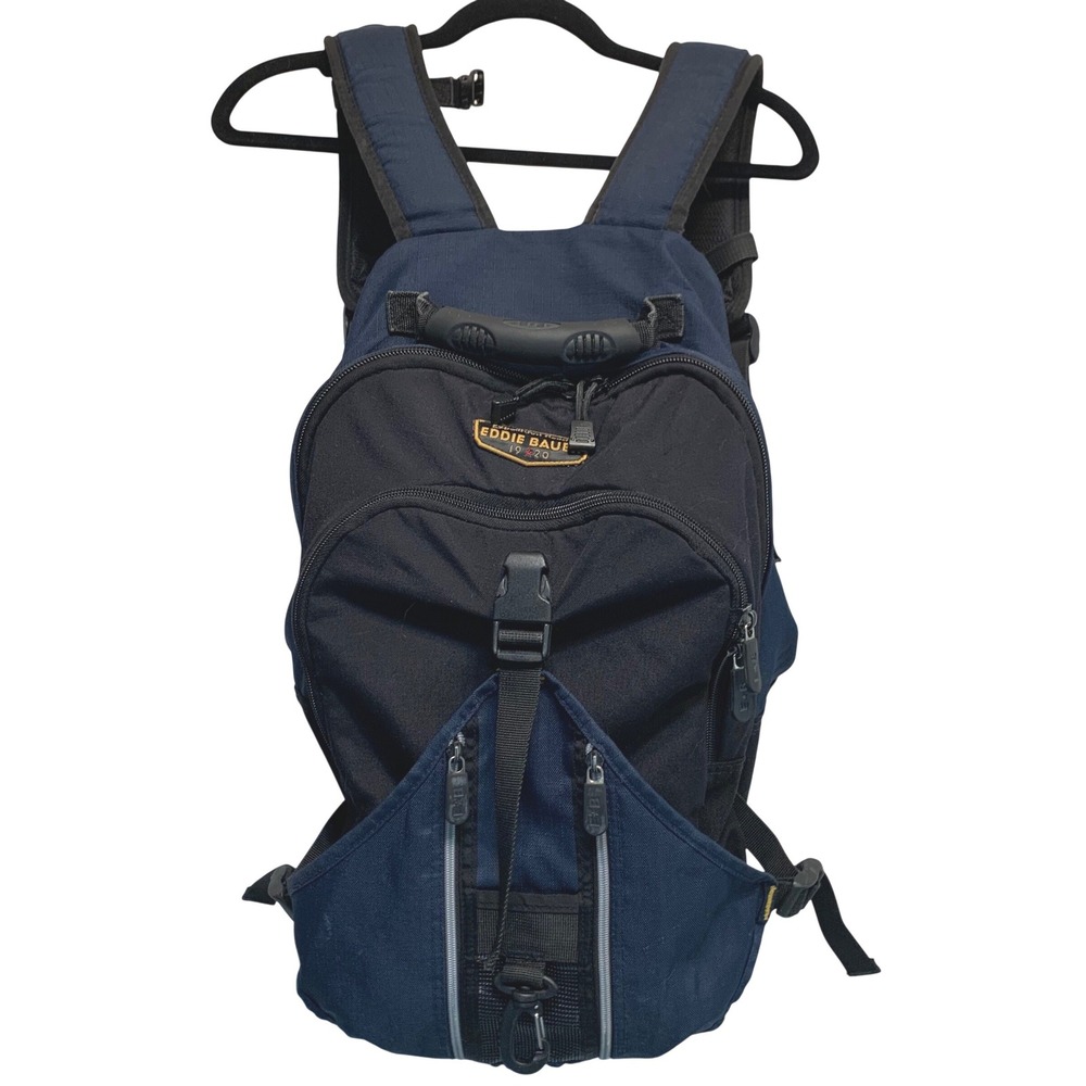 Eddie Bauer Backpack OS Navy Blue Black Expedition Hiking Bag Gorpcore Sporty